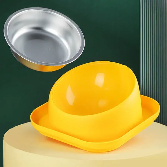 Anti-Overturning Non-Slip Cat Feeder Bowl 15 Degree Slope