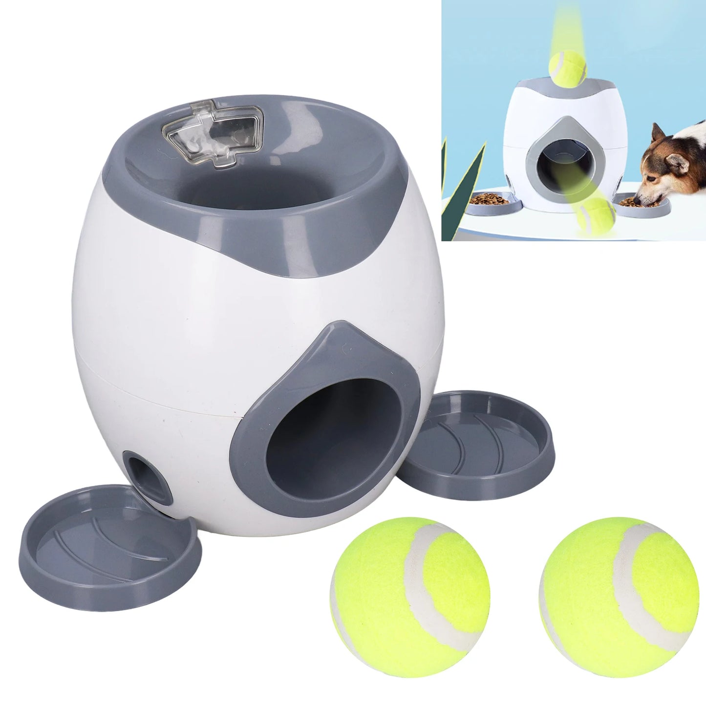 Hign-concerned Dog Tennis Ball Feeding Machine With 2 Tennis Balls