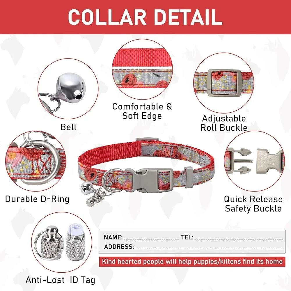 Adjustable No Pull Dog Harness Collar Leash Set with ID Tag