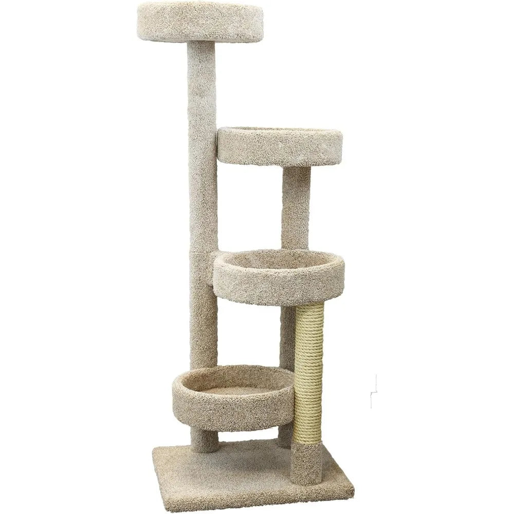 Beige Cat Tree by Zhiyong for Large Cats and Indoor Fun