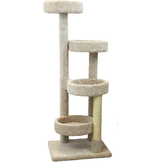 Beige Cat Tree by Zhiyong for Large Cats and Indoor Fun