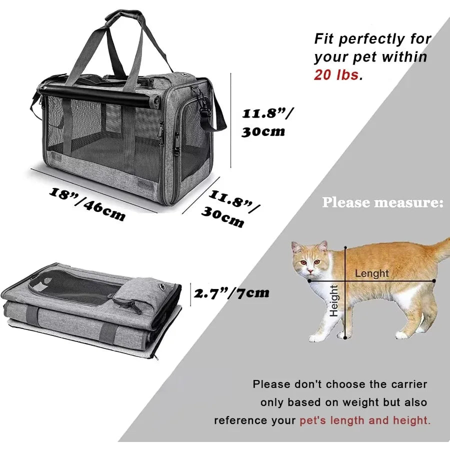 Hign-concerned Soft Sided Pet Carrier For Cats And Puppies