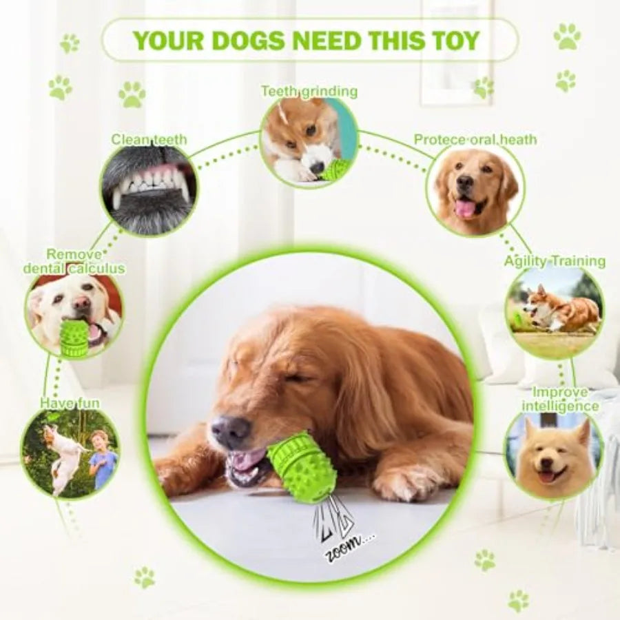 Hign-Concerned Interactive Rubber Chew Squeaky Toy For Large Dogs