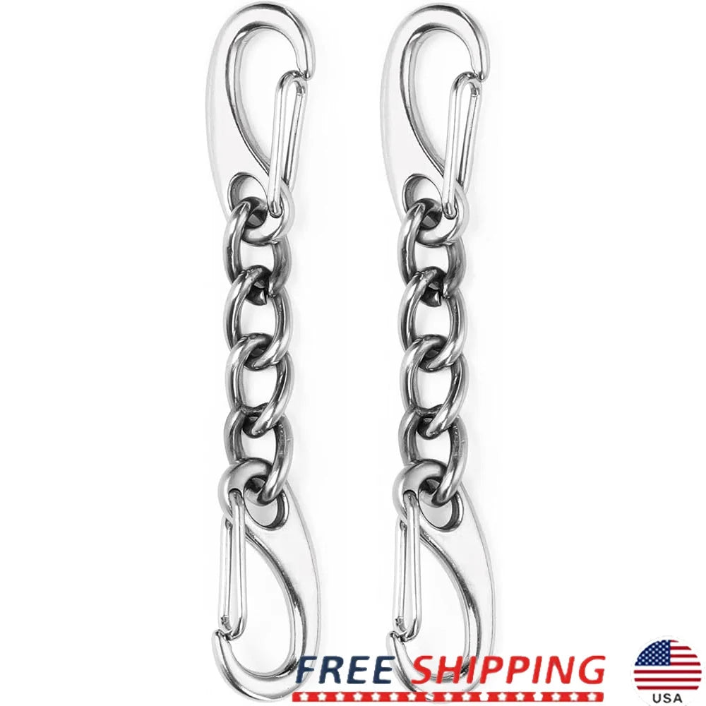 Stainless Steel Dog Collar Safety Clip 2 Pack for Escape Prevention