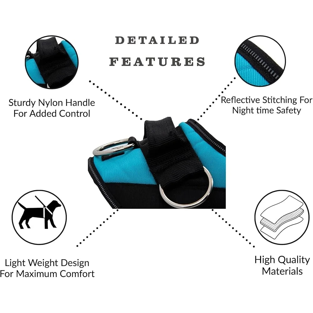 No Pull Dog Harness Adjustable Reflective Vest with 3 Clips