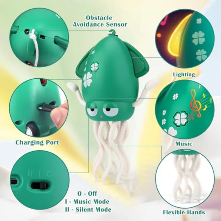 Hign-concerned Interactive Octopus Cat Toy Dancing Light Modes Indoor Cats