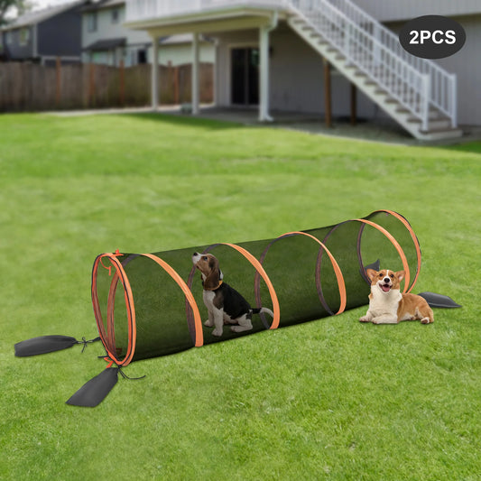 Foldable Cat Play Tunnel 2pcs Mesh Pet Channel for Cats and Dogs